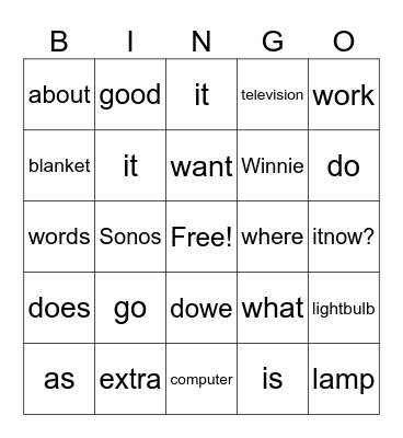 Test Bingo Card