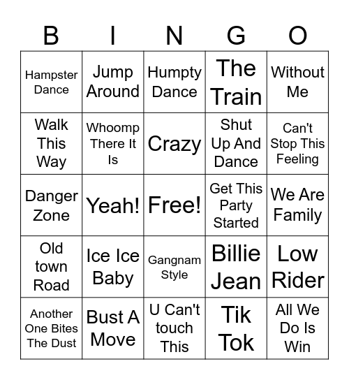 Pirate Rock Bingo Card