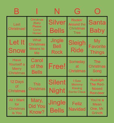 MERRY CHRISTMAS!! Bingo Card