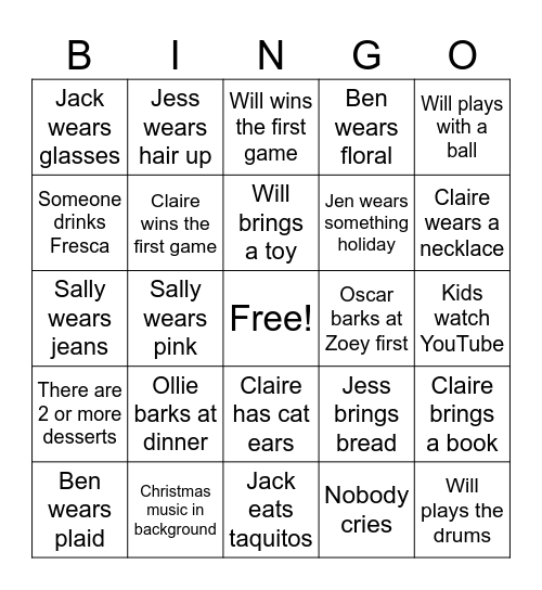 Christmas Bingo Card