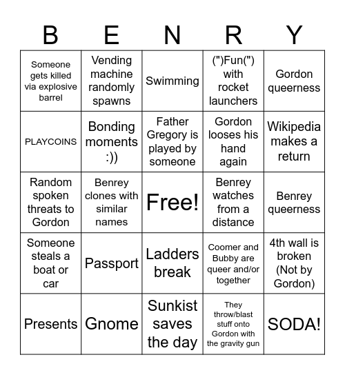 HL2VRAI BINGO Card