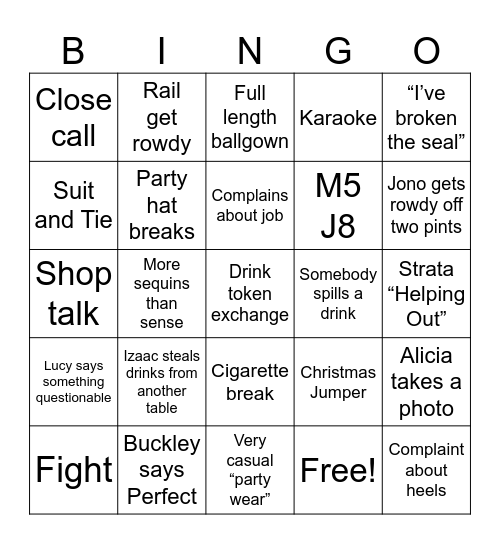 Strata Bingo Card