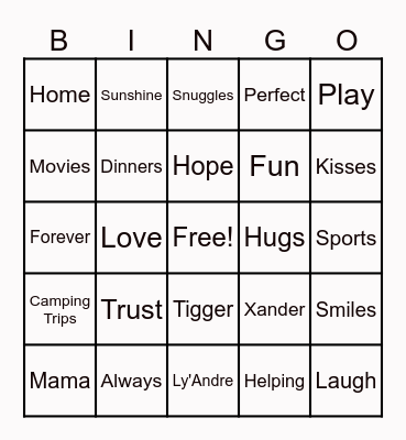 Famil Bingo Card