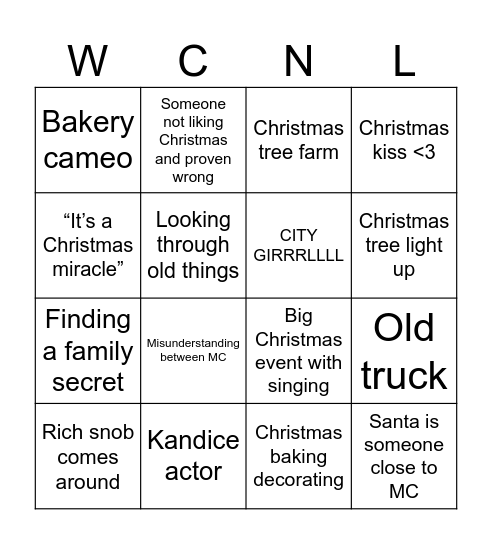 CHRISTAMSN Bingo Card