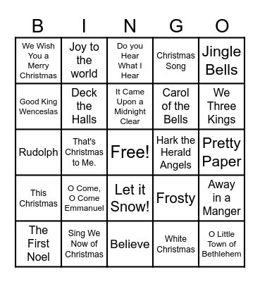 Jingle Bell Bingo Card