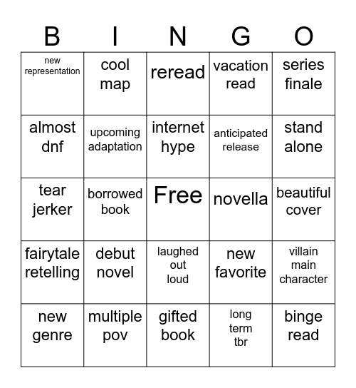 2024 book bingo Card