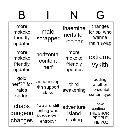 letting my dreams be memes Bingo Card