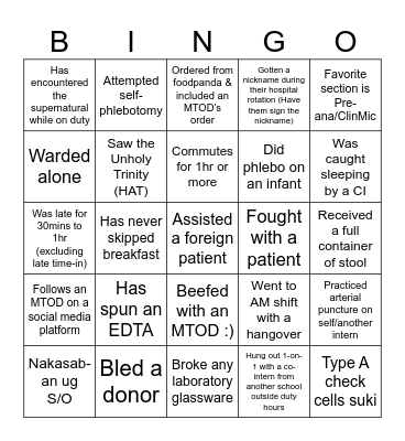 HUMAN BINGO Card