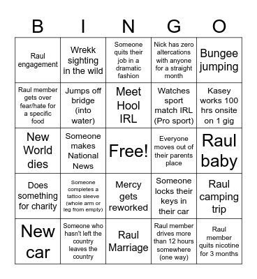 Raul 2024 Bingo Card