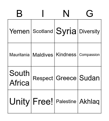 International Day 2023 Bingo Card