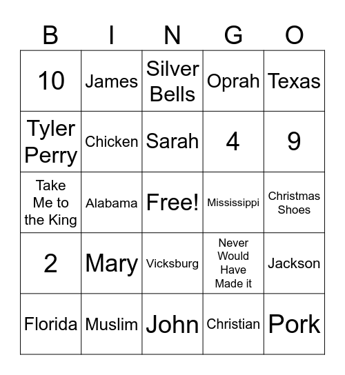 Brenda's Birthday Bingo Card