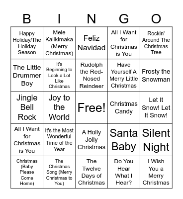 Christmas Bingo Card