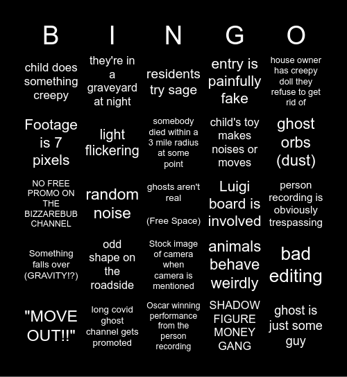 BizzareBub Bingo Card