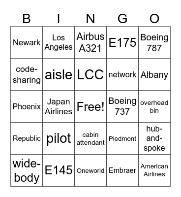 Airline History 3 Bingo Card