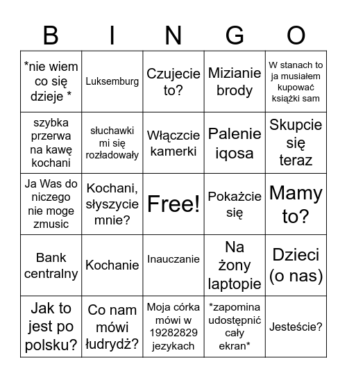 Bingo szeregi Bingo Card