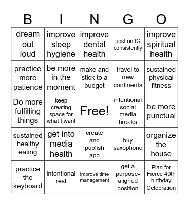 Vision 2024 Bingo Card