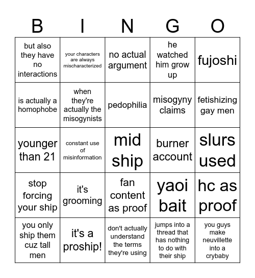 Get new material Bingo Card