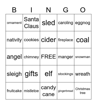 Christmas Bingo Card