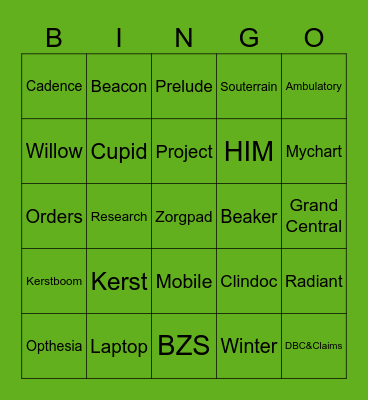 BZS kerst bingo Card