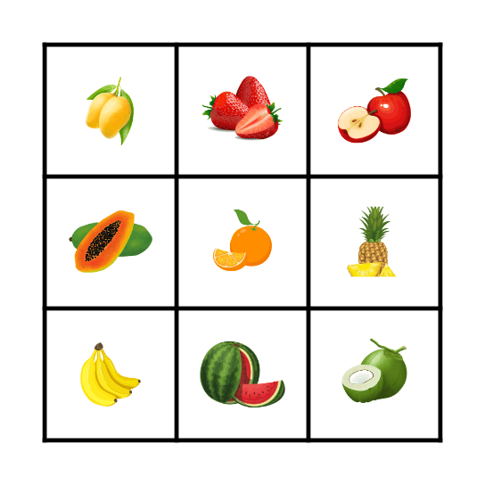 FRUITS BINGO Card