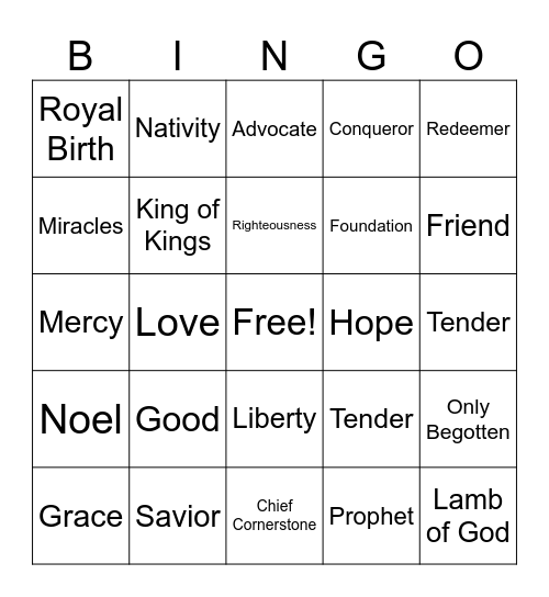 "Christ"mas Bingo Card