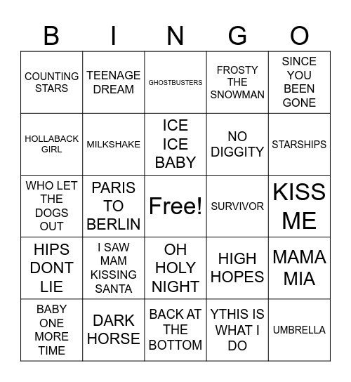 HAPPY DAYS Bingo Card