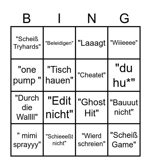 Bingo des Rumgeheule Bingo Card