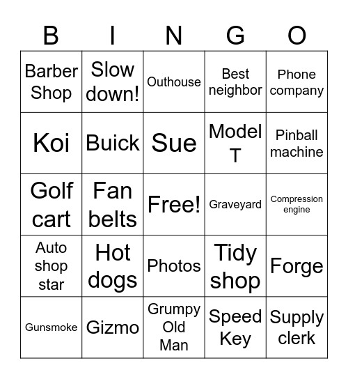 Bob Bingo Card