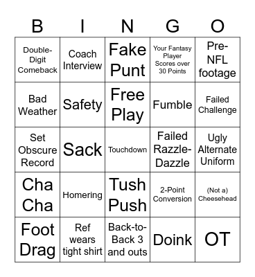 Football Bingo Card