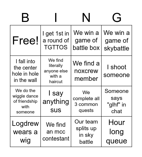 MCC Island Bing Bingo Card