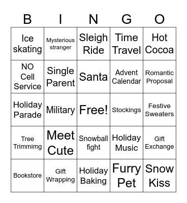 Hallmark Movie Bingo Card