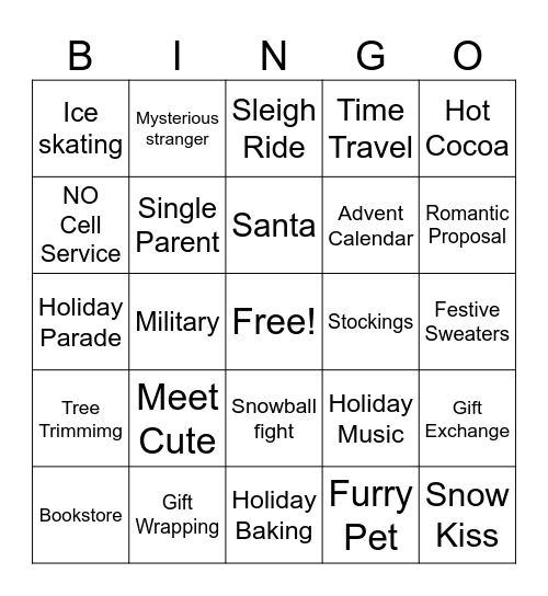 Hallmark Movie Bingo Card