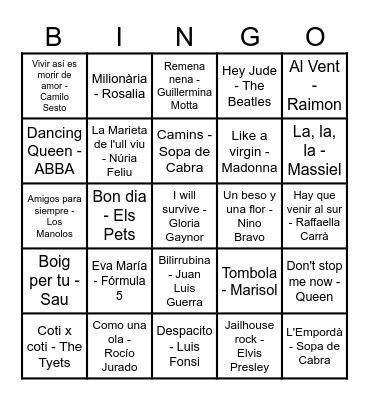BINGO MUSICAL - NADAL 2023 Bingo Card