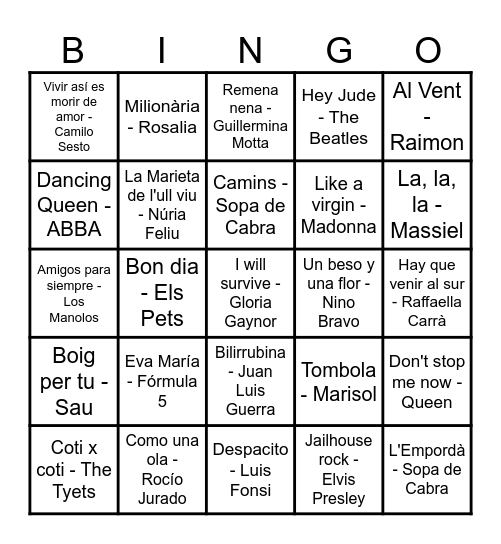 BINGO MUSICAL - NADAL 2023 Bingo Card