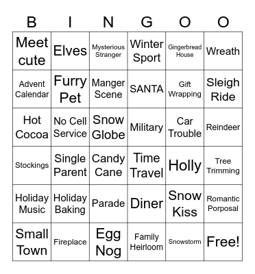 HALLMARK CHRISTMAS MOVIE BINGO Card