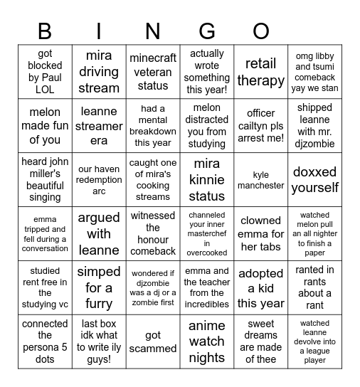 OUR HAVEN 2023 BINGO Card