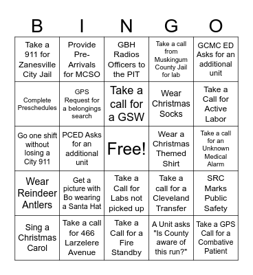 Dispatch Christmas Bingo Card