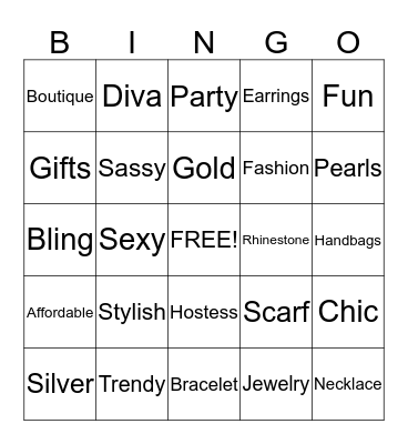 The Traveling Boutique...FUN AND FASHION Bingo Card