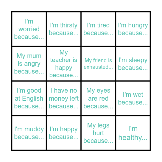 How are you feeling and why? Bingo Card
