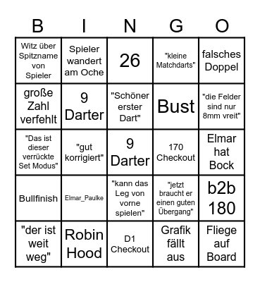DART WM 2024 Bingo Card