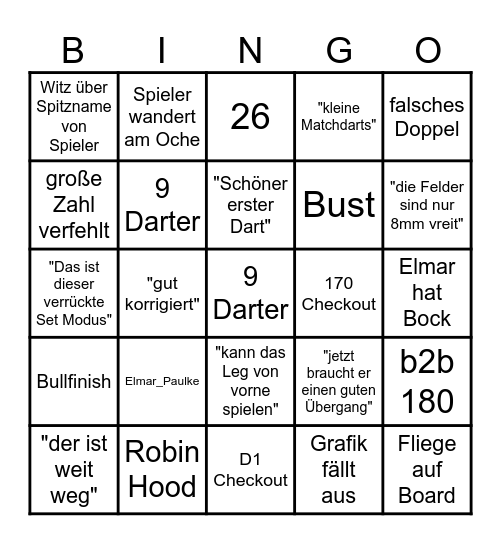 DART WM 2024 Bingo Card