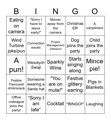 PM Party Background Bingo Card