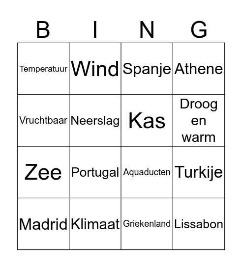 AK hoofdstuk 3: Water Bingo Card