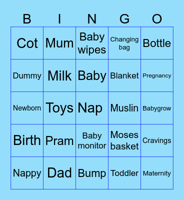 Megan’s Baby Shower Bingo Card