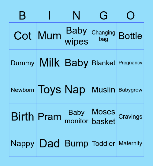 Megan’s Baby Shower Bingo Card