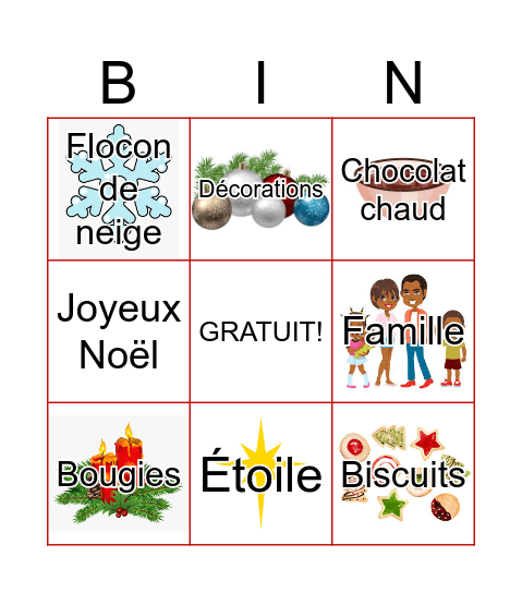 Noel Bingo Card