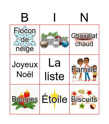 Noel Bingo Card