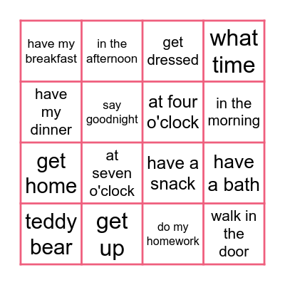 Song Bingo Card