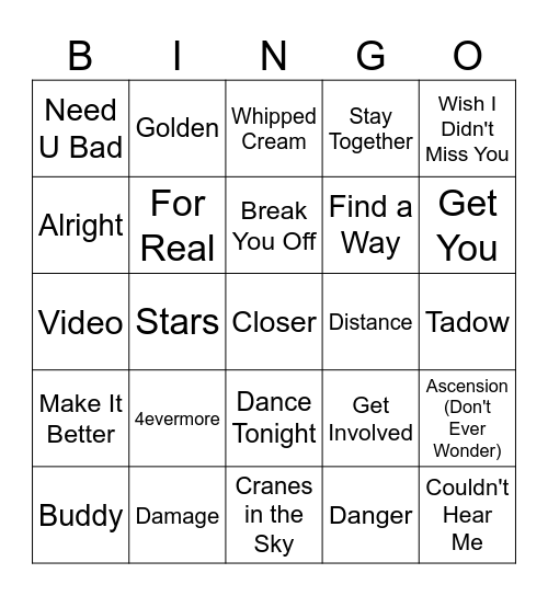 Bingo With A Beat - Neo Soul Bingo Card