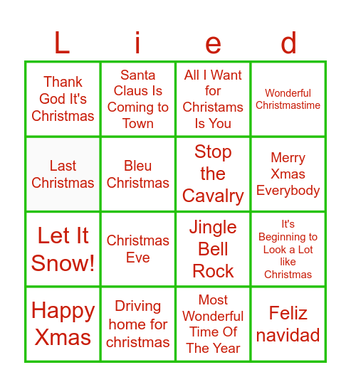 hollandse Kerstmuziek Bingo! Bingo Card